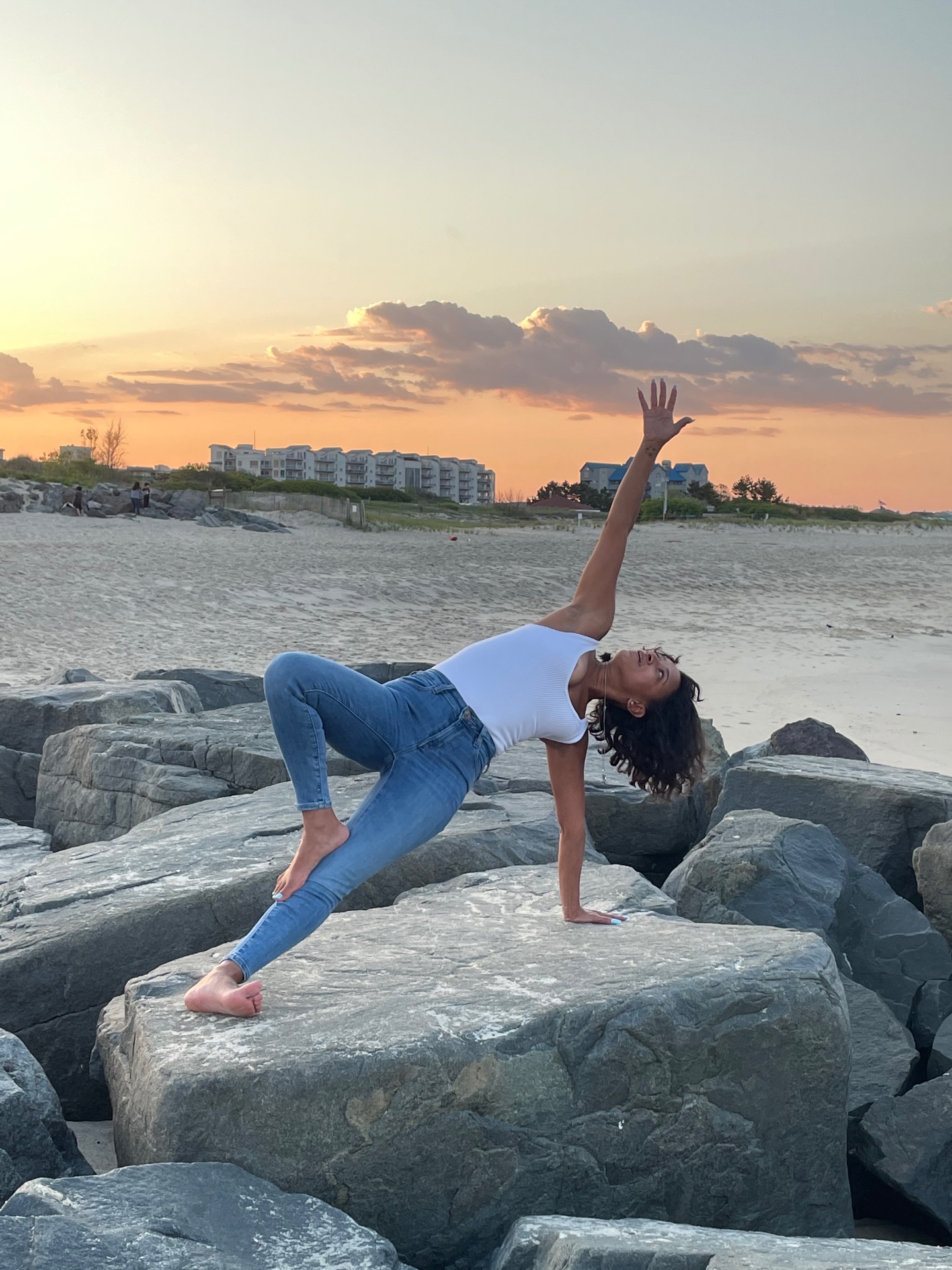 Sunrise beach yoga in New Jersey